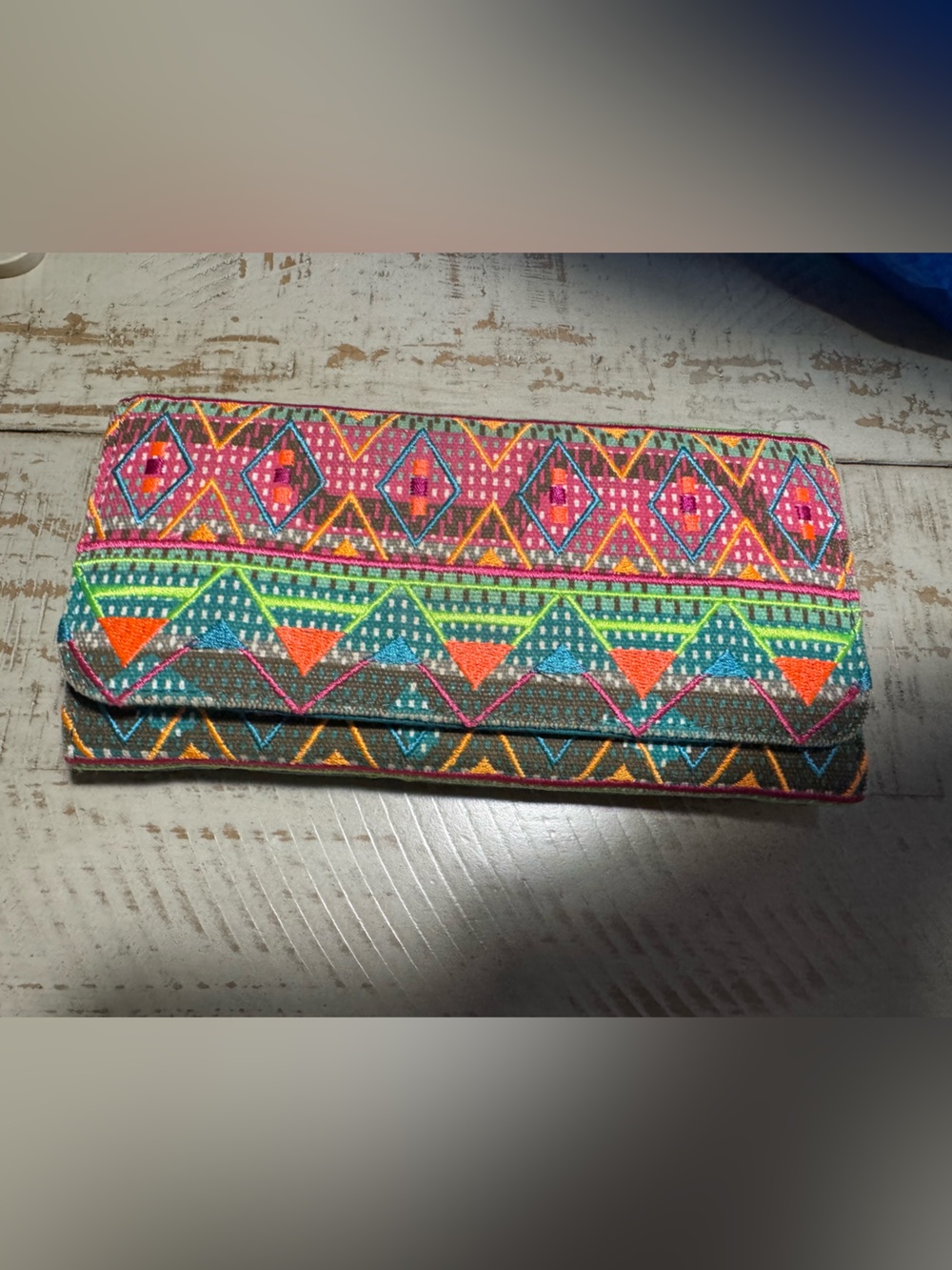 PacSun Multicolor Aztec Foldover Clutch Wallet